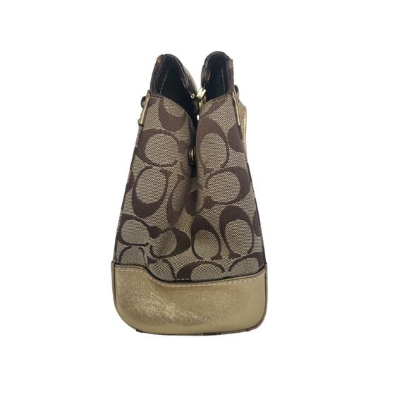 Coach Hampton Signature Canvas Gold Satchel F11062 NWT - Picture 8 of 13